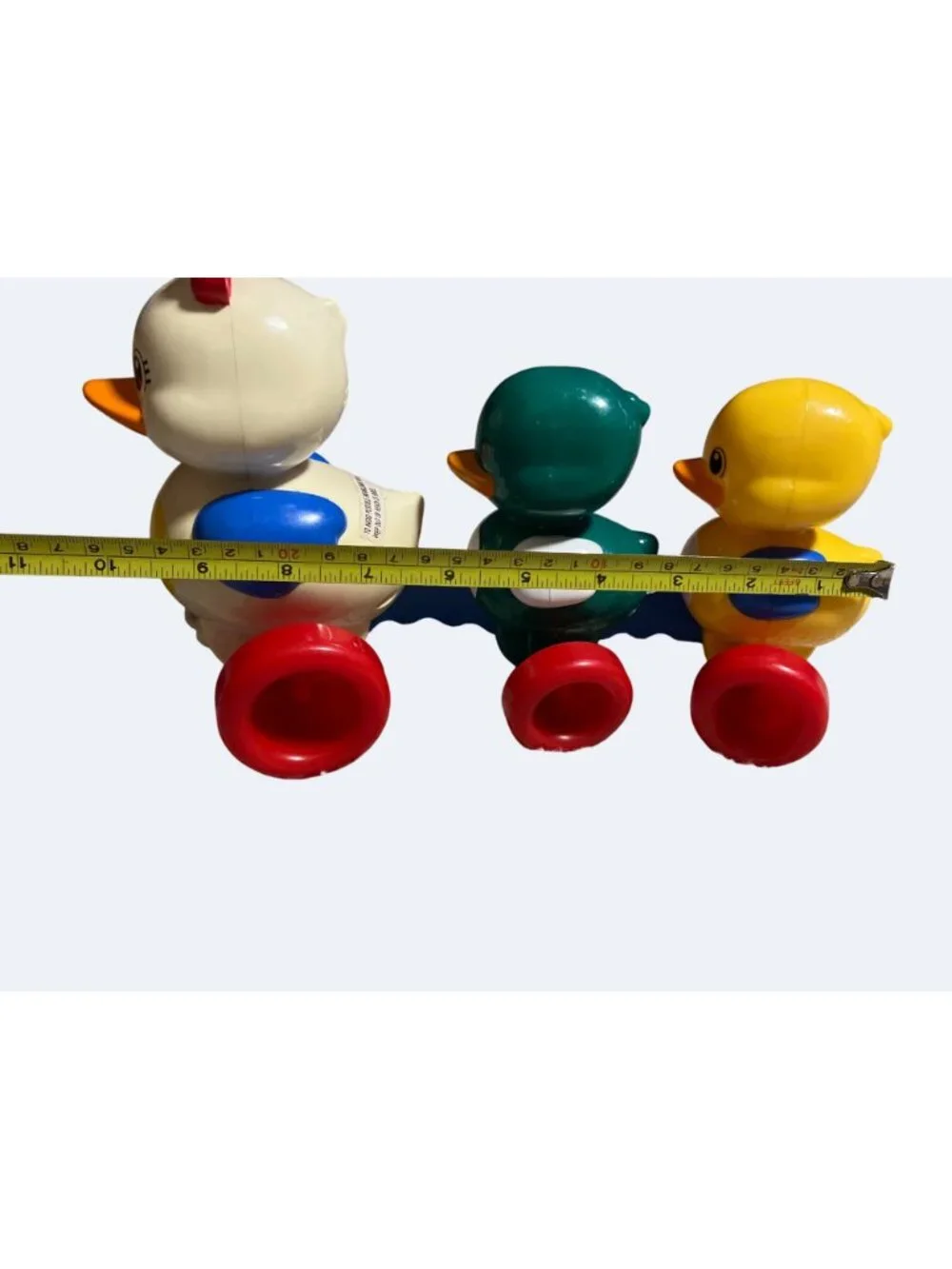 Tomy Vintage Pull-Along Duck Family Toy With Rolling Wheels & String Plastic